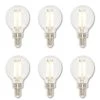 60-Watt Equivalent G16-1/2 Dimmable Clear Edison Filament LED Light Bulb Soft White Light (6-Pack) by Westinghouse