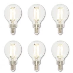 60-Watt Equivalent G16-1/2 Dimmable Clear Edison Filament LED Light Bulb Soft White Light (6-Pack) by Westinghouse