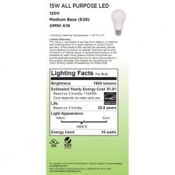 100W Equivalent Cool White Omni A19 Dimmable LED Light Bulb by Westinghouse 14 100W Equivalent Cool White Omni A19 Dimmable LED Light Bulb by Westinghouse -Westinghouse Shop westinghouse led light bulbs 5075000 76 1000