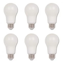 60-Watt Equivalent Omni A19 Dimmable Soft White LED Light Bulb Cool White Light (6 Pack) by Westinghouse