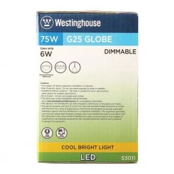 75W Equivalent Cool Bright G25 Dimmable LED Light Bulb (6 Pack) by Westinghouse -Westinghouse Shop westinghouse led light bulbs 5301120 1f 1000