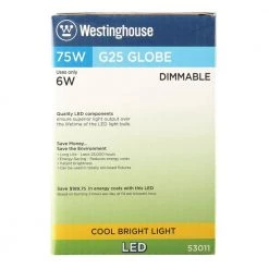 75W Equivalent Cool Bright G25 Dimmable LED Light Bulb (6 Pack) by Westinghouse -Westinghouse Shop westinghouse led light bulbs 5301120 fa 1000