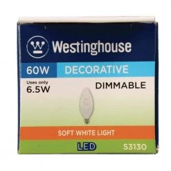 60W Equivalent Soft White B13 Dimmable LED Light Bulb (6-Pack) by Westinghouse 12 60W Equivalent Soft White B13 Dimmable LED Light Bulb (6-Pack) by Westinghouse -Westinghouse Shop westinghouse led light bulbs 5313020 44 1000