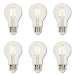60-Watt Equivalent A19 Dimmable Clear Edison Filament LED Light Bulb Soft White Light (6-Pack) by Westinghouse