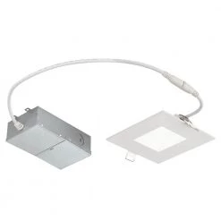 Slim Square 4 in. 5000K Daylight New Construction and Remodel IC Rated Recessed Integrated LED Kit for shallow ceiling by Westinghouse