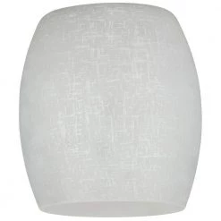 5-5/16 in. Hand-Blown White Linen Barrel Shade with 2-1/4 in. Fitter and 4-15/16 in. Width by Westinghouse