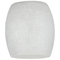 5-5/16 in. Hand-Blown White Linen Barrel Shade with 2-1/4 in. Fitter and 4-15/16 in. Width by Westinghouse