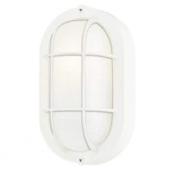 1-Light White on Steel Exterior Wall Fixture with White Glass Lens by Westinghouse