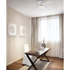 Carla 46 in. LED White Hugger Ceiling Fan with Light Fixture and Remote Control by Westinghouse -Westinghouse Shop white westinghouse ceiling fans with lights 7225100 4f 1000