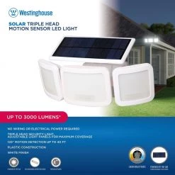 3000 Lumen White Motion Activated Integrated LED Triple Head Security Light by Westinghouse -Westinghouse Shop white westinghouse flood lights q01fm0503 06 76 1000