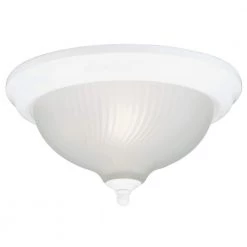 2-Light Ceiling Fixture White Interior Flush-Mount with Frosted Swirl Glass by Westinghouse