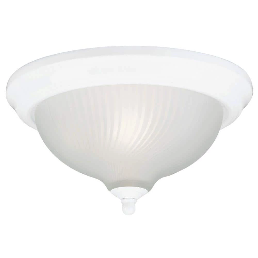 2-Light Ceiling Fixture White Interior Flush-Mount with Frosted Swirl Glass by Westinghouse 1 2-Light Ceiling Fixture White Interior Flush-Mount with Frosted Swirl Glass by Westinghouse