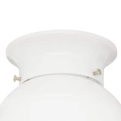 1-Light Ceiling Fixture White Interior Flush-Mount with White Glass Globe by Westinghouse -Westinghouse Shop white westinghouse flush mount lights 6660700 40 1000