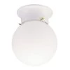 1-Light Ceiling Fixture White Interior Flush-Mount with White Glass Globe by Westinghouse