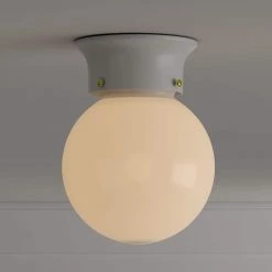 1-Light Ceiling Fixture White Interior Flush-Mount with White Glass Globe by Westinghouse -Westinghouse Shop white westinghouse flush mount lights 6660700 c3 1000