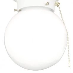 1-Light Ceiling Fixture White Interior Flush-Mount with Pull Chain with White Glass Globe by Westinghouse -Westinghouse Shop white westinghouse flush mount lights 6668000 a0 1000