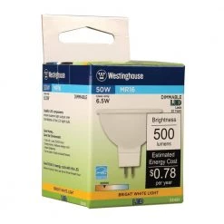 50-Watt Equivalent Bright White MR16 Dimmable LED Light Bulb (6-Pack) by Westinghouse -Westinghouse Shop white westinghouse led light bulbs 3349120 4f 1000